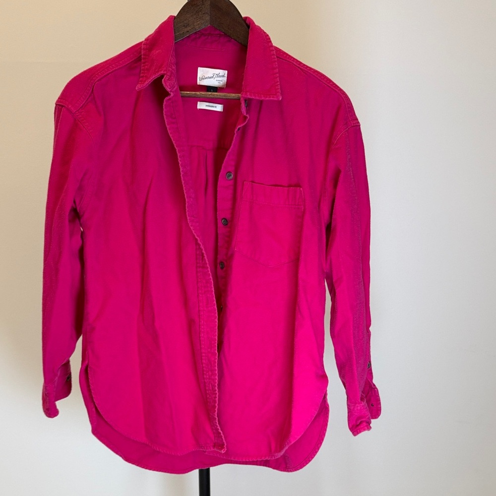 Universal Thread Fuchsia Oversized Button Down Sh… - image 1